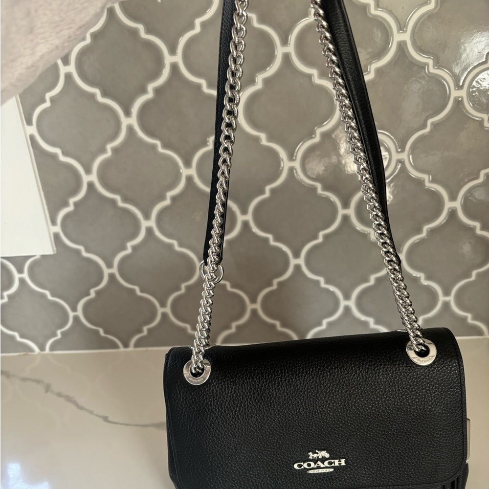 Coach Black Leather Shoulder Bag